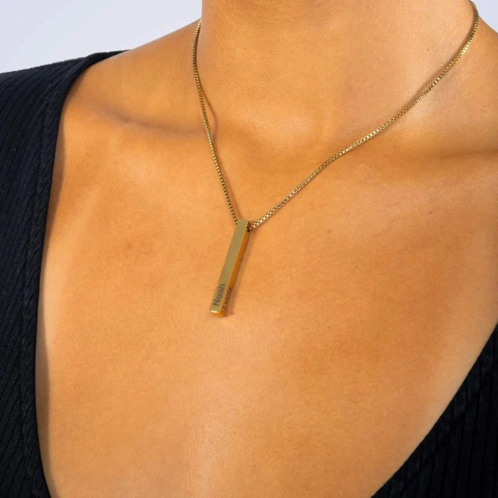 Personalized 3D Bar Necklace