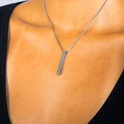 Personalized 3D Bar Necklace