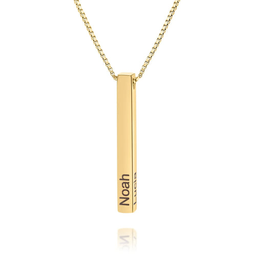 Personalized 3D Bar Necklace