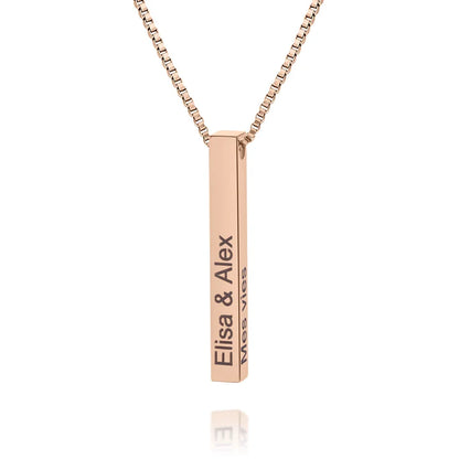 Personalized 3D Bar Necklace