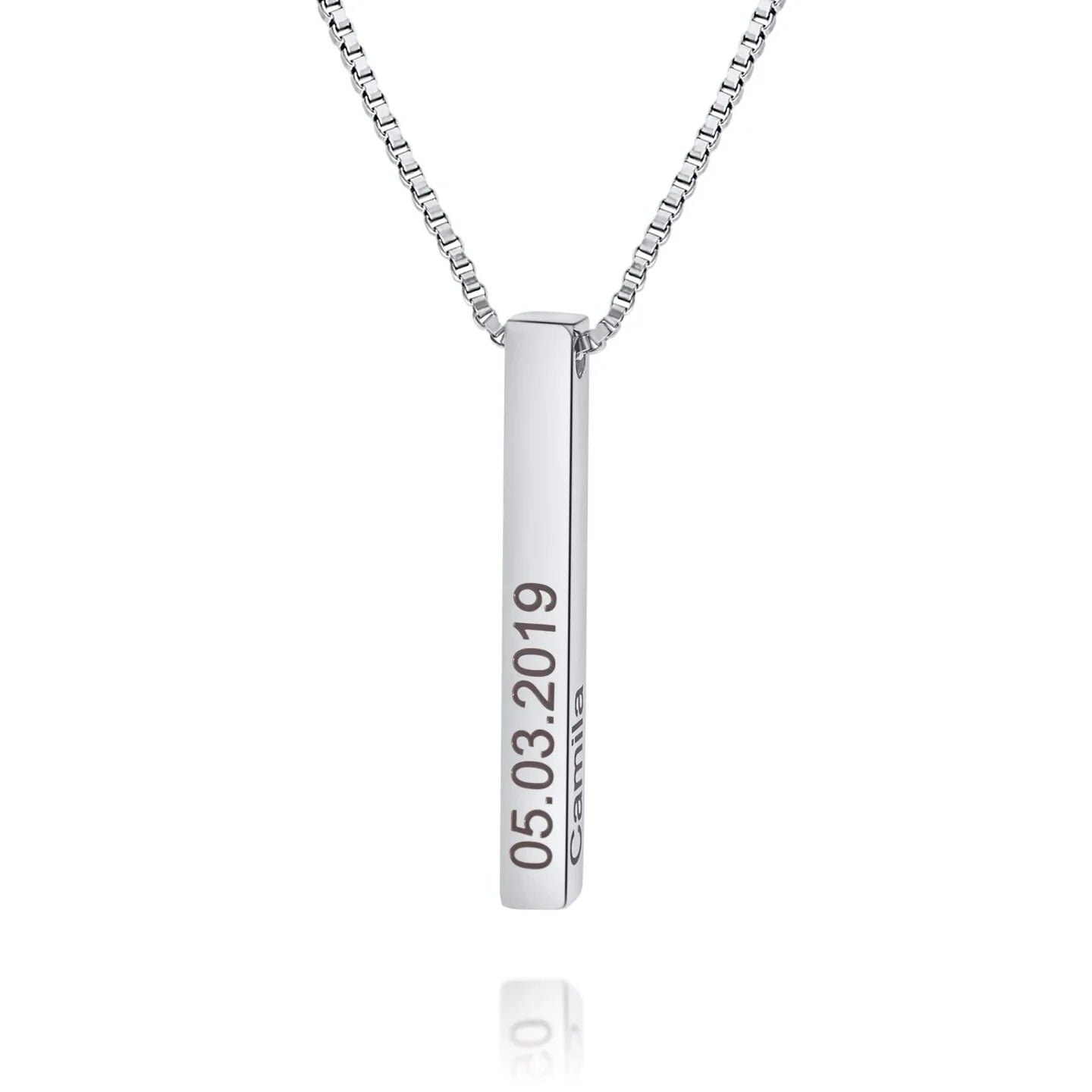 Personalized 3D Bar Necklace