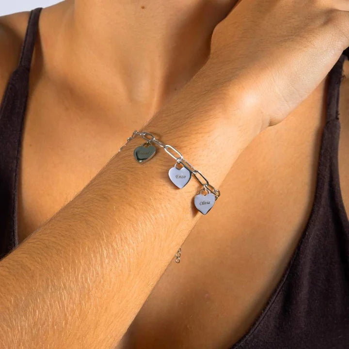 Personalized Heart Bracelet