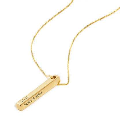 Personalized 3D Bar Necklace